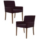 Ver imagem 1 de Kit 2 Poltronas Decorativas Base Madeira Angel B-292 Veludo Uva - Domi