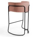 Ver imagem 5 de Kit 4 Banquetas Decorativas Base Aço Preto Betina C-105 Linho Rosê - Domi