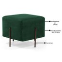 Ver imagem 2 de Kit 2 Puffs Decorativos 45cm Base Aço Status B-303 Veludo Verde Musgo