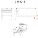 Ver imagem 2 de Cama de Solteiro Cm8010 para Colchão de 88cm Nogal/branco Tecnomobili