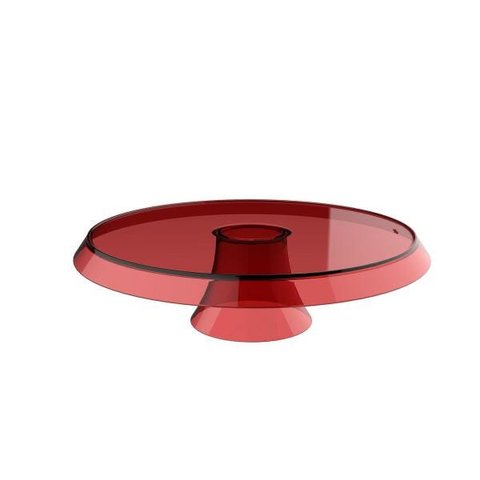 Base Porta Bolo 25 Cm com Pé Pedestal Vermelho Marca Crippa