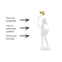 Ver imagem 3 de Escultura Poliresina Menina com 3 Balão Branco Dourado 8,5cm Florarte