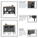 Ver imagem 5 de Mesa Bancada Gourmet Estilo Industrial 127cm P1034 Mel/grafite