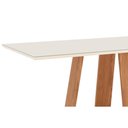 Ver mais imagens de Conjunto: Mesa de Cozinha Lins C/ Tampo Madeirado C/ Vidro 160x90cm e 6 Cadeiras Bella Nature/suede