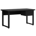 Ver imagem 1 de Mesa Escritório Pé Quadro - 1,50x0,60m - c/ Gavetas - Preto / Preto - 26202