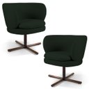 Ver imagem 1 de Kit 2 Poltronas Decorativas Melissa Base Xis Giratória B-303 Veludo Verde Musgo - Domi