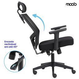 Cadeira de Escritório Presidente Moob Armênia Ergonômica Giratória com Encosto Reclinável - 5 Cadeira de Escritório Presidente Moob Armênia Ergonômica Giratória com Encosto Reclinável - 5