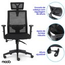 Ver imagem 3 de Cadeira de Escritório Presidente Moob Armênia Ergonômica Giratória com Encosto Reclinável
