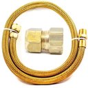 Ver imagem 1 de Mangueira Latão 1,20mt + Adaptador Instalação Gás Glp e Gn