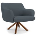 Ver imagem 1 de Poltrona Decorativa Sala de Estar Giratória Base Giromad Madeira Jade C-03 Corano Cinza - Domi