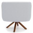 Ver imagem 4 de Poltrona Decorativa Sala de Estar Giratória Base Giromad Madeira Jade C-12 Corano Branco - Domi