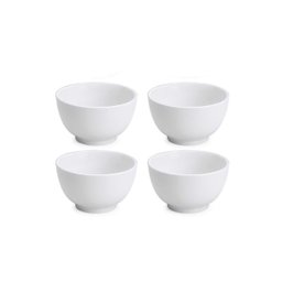 Jogo 4 Tigelas de Porcelana Branca Bowl 510ml Cumbuca Japonesa Bela Vista - 1