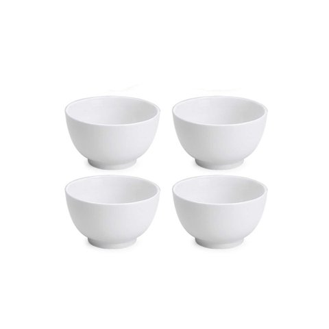 Jogo 4 Tigelas de Porcelana Branca Bowl 510ml Cumbuca Japonesa Bela Vista