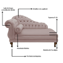 Ver imagem 3 de Recamier Divã Namoradeira Larissa 185cm Direito de Quem Senta Suede Rose - Incasa Decor