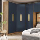 Ver imagem 4 de Guarda-roupa de Canto 2 Portas Kappesberg Adapt Nogueira/azul Profundo 105cm