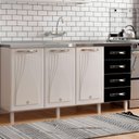 Ver imagem 1 de Balcão de Cozinha de Aço Quádruplo sem Tampo para Pia 160cm Clara Multimóveis CR6149 Branco/