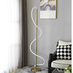 Luminária Chão Moderna Luxo Coluna Metálica Slim Iluminação Mangueira Led 360° - 1,40m Dourada - 4
