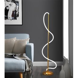 Luminária Chão Moderna Luxo Coluna Metálica Slim Iluminação Mangueira Led 360° - 1,40m Dourada - 2