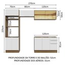 Ver imagem 4 de Armário de Cozinha Completa 270cm Rustic/Branco Stella Madesa 06