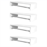 Kit 4 Cabideiros Parede Arara Suspensa Organizador Roupas 60 Cm Mdf Branco Closet Lavanderia Quarto - 5