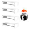 Kit 4 Cabideiros Parede Arara Suspensa Organizador Roupas 60 Cm Mdf Branco Closet Lavanderia Quarto - 1