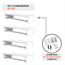 Kit 4 Cabideiros Parede Arara Suspensa Organizador Roupas 60 Cm Mdf Branco Closet Lavanderia Quarto - 8