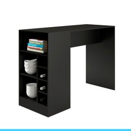 Kit Cozinha Americana Completa Vitória Balcão Bancada Ilha Adega 2 Banquetas Alta MDP Preto - MENU - 5 Kit Cozinha Americana Completa Vitória Balcão Bancada Ilha Adega 2 Banquetas Alta MDP Preto - MENU - 5