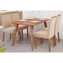Ver imagem 1 de Conjunto: Mesa de Cozinha Adele Tampo Madeirado 130x80cm e 4 Cadeiras Paola Carvalho/cinamomo -