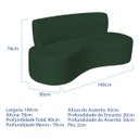 Ver imagem 2 de Sofá Curvo Orgânico Escritório Recepção 3 Lugares Amsterdã 180cm Suede
