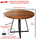 Ver imagem 6 de Mesa Redonda de Madeira 1,00m com Base de Ferro – Resistente e Moderna