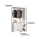 Ver imagem 3 de Estante Closet Yes 120cm com 2 Cabideiros e 3 Gavetas - Bran