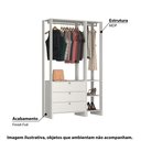Ver imagem 2 de Estante Closet Yes 120cm com 2 Cabideiros e 3 Gavetas - Bran