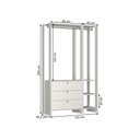 Ver imagem 4 de Estante Closet Yes 120cm com 2 Cabideiros e 3 Gavetas - Bran