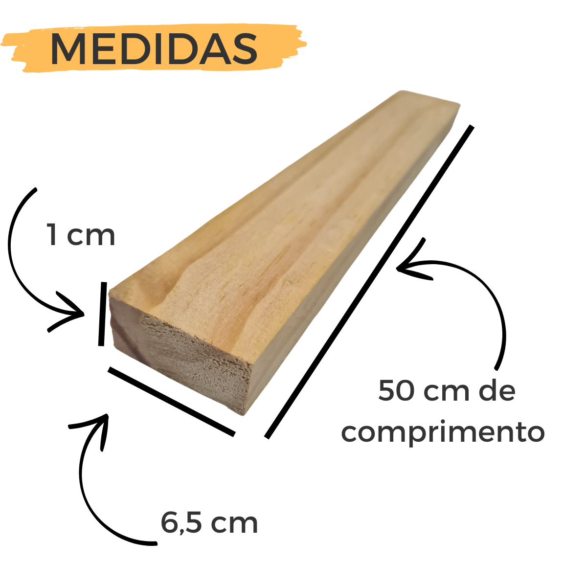 6 Sarrafo Artesanato Madeiras Pinus 6,5cm X 1cm X 50cm - 2