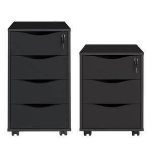 Jogo de Gaveteiros Potsdam Preto