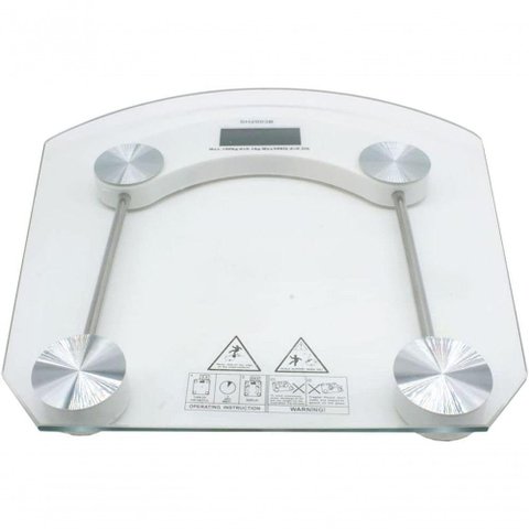 Balança Digital para Banheiro e Academia Corporal 180 Kg Eletrônica Lcd em Vidro Temperado