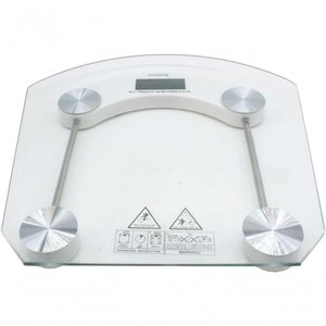 Balança Digital para Banheiro e Academia Corporal 180 Kg Eletrônica Lcd em Vidro Temperado