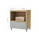 Ver imagem 3 de Módulo Cozinha Nesher Marquesa Balcão Forno 1 Gaveta C/ Tampo 80cm Nature/verde - Nesher