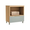 Ver imagem 1 de Módulo Cozinha Nesher Marquesa Balcão Forno 1 Gaveta C/ Tampo 80cm Nature/verde - Nesher