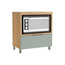 Ver imagem 4 de Módulo Cozinha Nesher Marquesa Balcão Forno 1 Gaveta C/ Tampo 80cm Nature/verde - Nesher