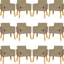 Ver imagem 2 de Kit 12 Poltronas Decorativa para Sala Nina Suede Cores Pé Palito 30cm Castanho - Suede