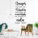 Ver imagem 4 de Adesivo de Parede Frase Amigos Tornam a Vida Mais Feliz Decoração Sala Kanto Store Preto