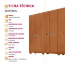 Ver imagem 2 de Guarda Roupa Casal Paris 6 Portas de Bater 6 Gavetas MDF Naturalle Moderna