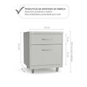 Ver imagem 3 de Gaveteiro de Aço 2 Gavetas com Rodízios com Chave