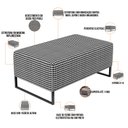 Ver imagem 3 de Puff Decorativo Sala de Estar Cléo W01 Base Ferro 90 cm Suede Pied Poule - Lyam Decor