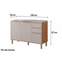 Ver imagem 4 de Balcão de Cozinha Esplêndida C/ 3 Portas e 2 Gavetas S/tampo 120cm Cinamomo/platina - Mgm