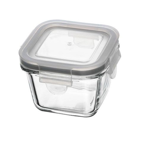 Pote Hermético com Tampa Quadrado 150ml Vidro Lyor