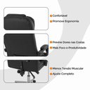 Ver imagem 5 de Kit 6 Cadeiras Escritório Presidente Ergonômica Revestimento em Couro Sintético Base Giratória