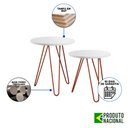 Ver imagem 2 de Mesa de Lateral Duo Lisboa Ferro Cobre Tampo Branco