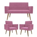 Ver imagem 1 de Kit Sófa 2 Lugares e 2 Poltronas para Sala de Estar Recepção Rose